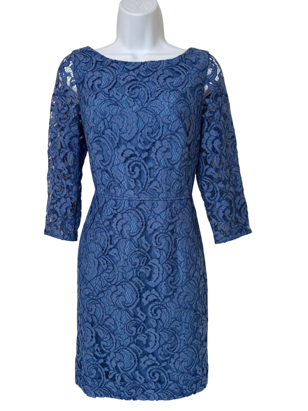 J. Crew Blue Natalie Lace Sheath Dress Size 10P